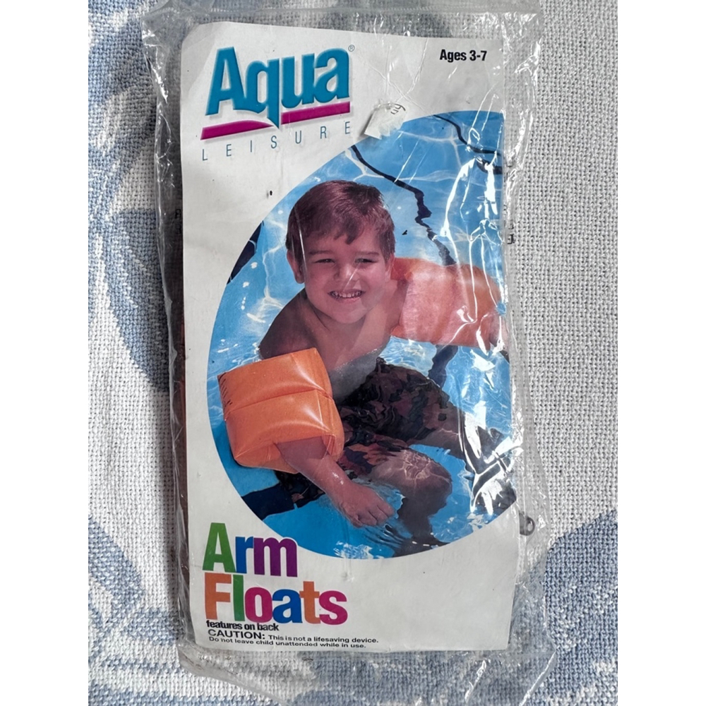 NOS Vintage 1999 Aqua Leisure Arm Floats Ages 3-7 Orange